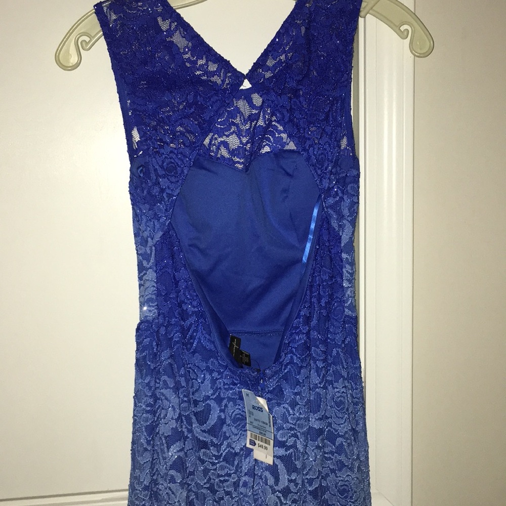 sparkle lace ombré blue prom dress - Picture 3 of 7